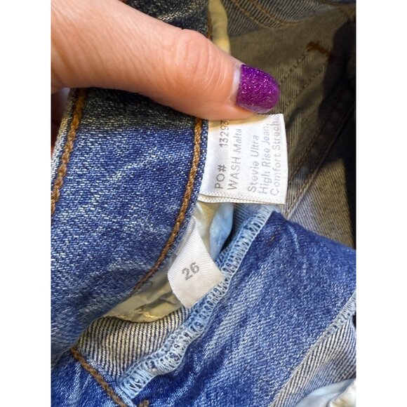 Reformation Stevie Ultra High Rise Straight Jeans Size 26 Medium Wash - Picture 7 of 7